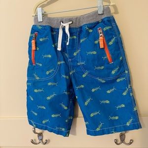 Mini Boden Adventure Shorts Blue Fish size 9Y
